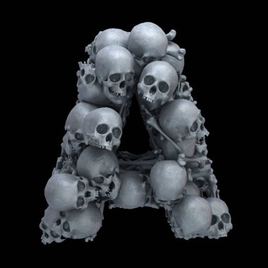 Kafatası ve kemik yazı tipi.