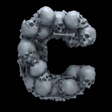 Kafatası ve kemik yazı tipi.