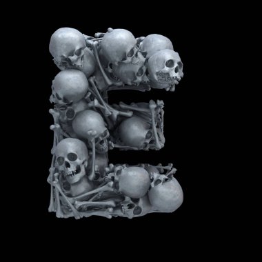 Kafatası ve kemik yazı tipi.