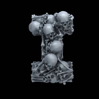 Kafatası ve kemik yazı tipi.