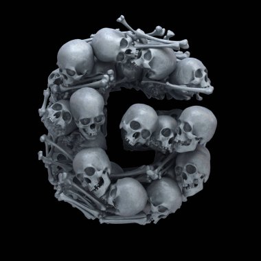 Kafatası ve kemik yazı tipi.