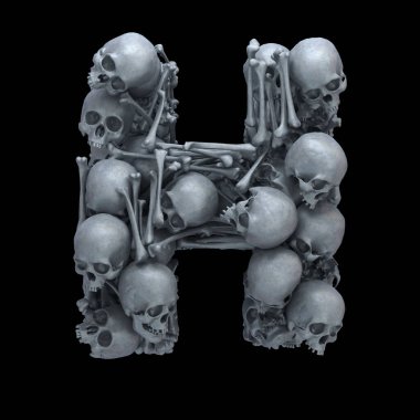 Kafatası ve kemik yazı tipi.