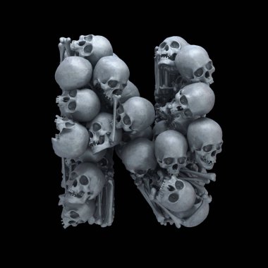 Kafatası ve kemik yazı tipi.