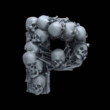 Kafatası ve kemik yazı tipi.