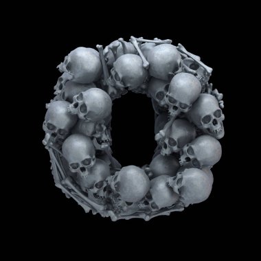 Kafatası ve kemik yazı tipi.