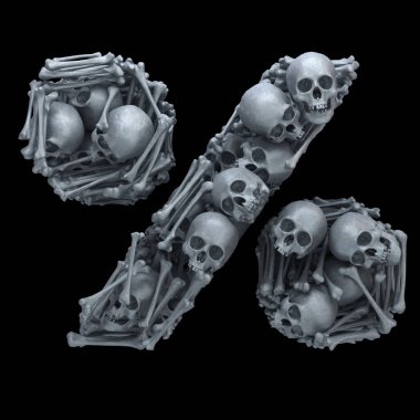 Kafatası ve kemik yazı tipi.