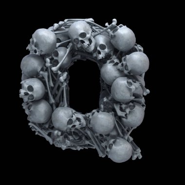 Kafatası ve kemik yazı tipi.