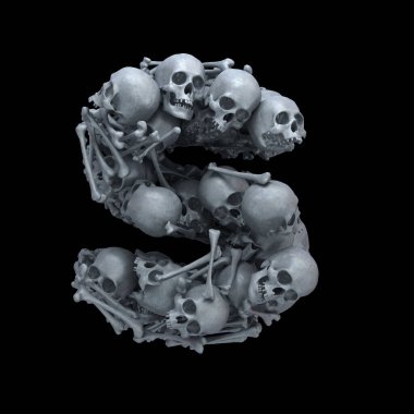 Kafatası ve kemik yazı tipi.