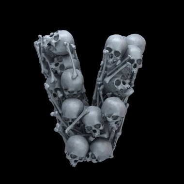 Kafatası ve kemik yazı tipi.