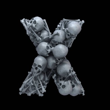 Kafatası ve kemik yazı tipi.