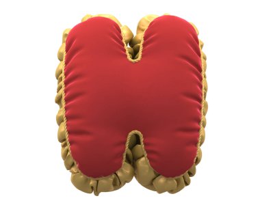 Kraliyet yastık yazı tipi. 3d oluşturma.