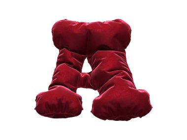 Kırmızı kumaş kadife yazı tipi.