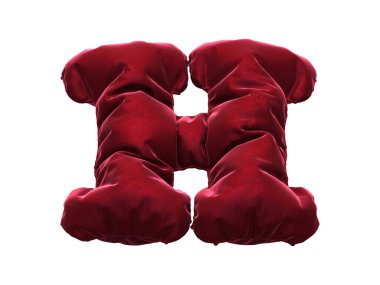 Kırmızı kumaş kadife yazı tipi.