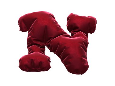 Kırmızı kumaş kadife yazı tipi.