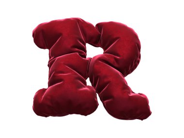 Kırmızı kumaş kadife yazı tipi.