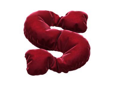 Kırmızı kumaş kadife yazı tipi.