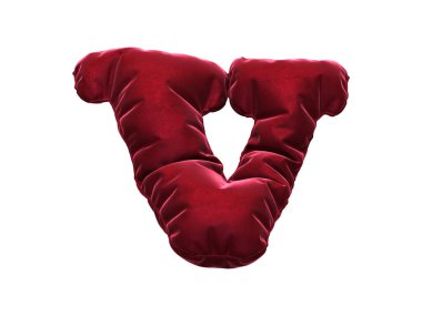 Kırmızı kumaş kadife yazı tipi.