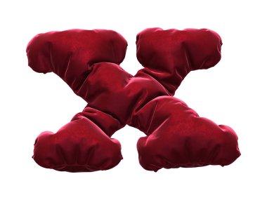 Kırmızı kumaş kadife yazı tipi.