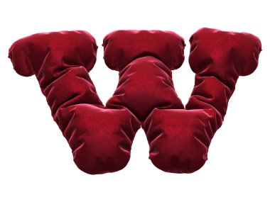 Kırmızı kumaş kadife yazı tipi.