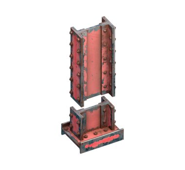 Çelik kirişlerin boyanmış yazı tipi. 