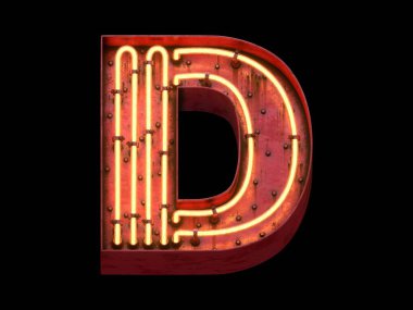 Büyük şehir ışığı neon yazı tipi. 