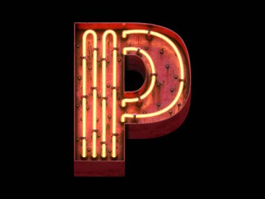 Büyük şehir ışığı neon yazı tipi. 