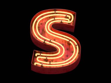 Büyük şehir ışığı neon yazı tipi. 