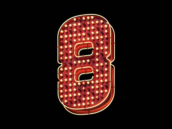 Lamp Neon Licht Bord Casino Lettertype — Stockfoto