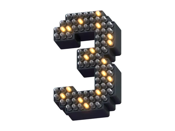 Pixel Shape Led Light Font — Stock Photo, Image