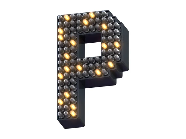 Pixel Kształt Led Światło Czcionka — Zdjęcie stockowe