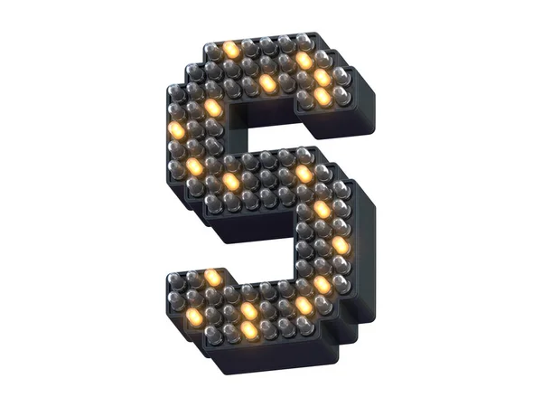 Pixel Shape Led Light Font — Stock Photo, Image