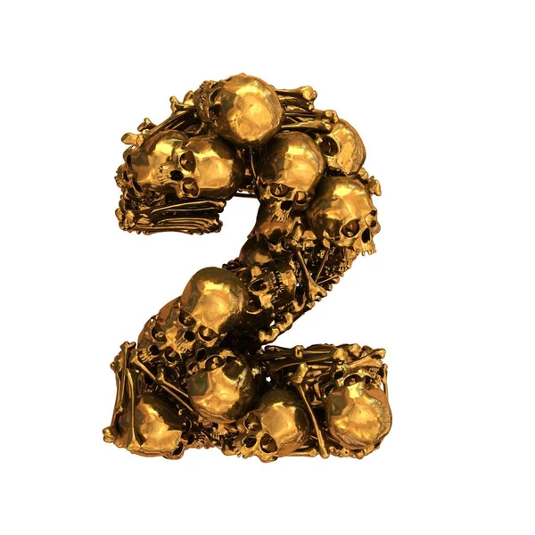 Altın kafatası ve kemik yazı tipi.