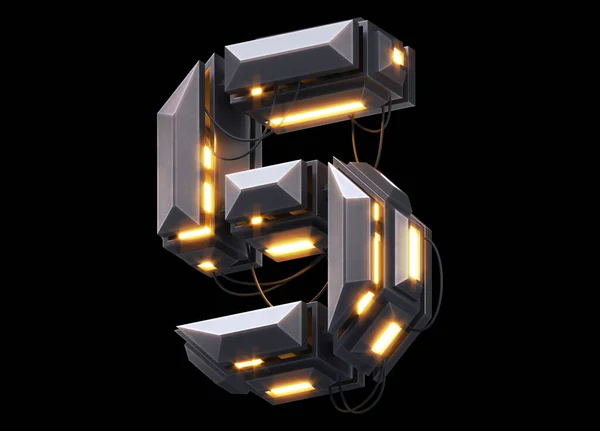 未来的なライトフォント 3Dレンダリング — ストック写真