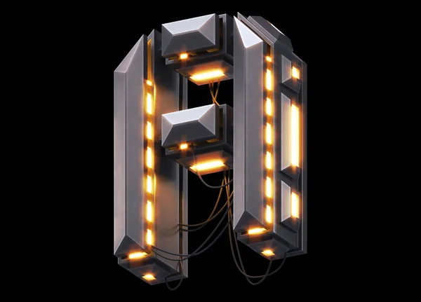 Futuristic Light Font Rendering — Stock Photo, Image