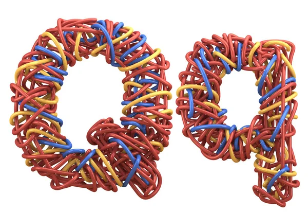 Kablolar çok renkli yazı tipi