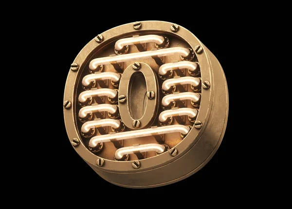 Steampunk hafif yazı tipi. 3d oluşturma.