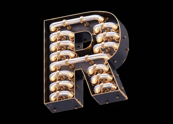 Vintage Light Sign Fuente — Foto de Stock