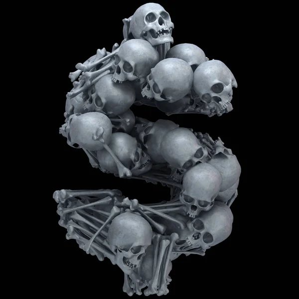 頭蓋骨と骨のフォント — ストック写真