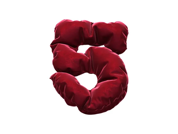 Red Fabric Velvet Font — Stock Photo, Image