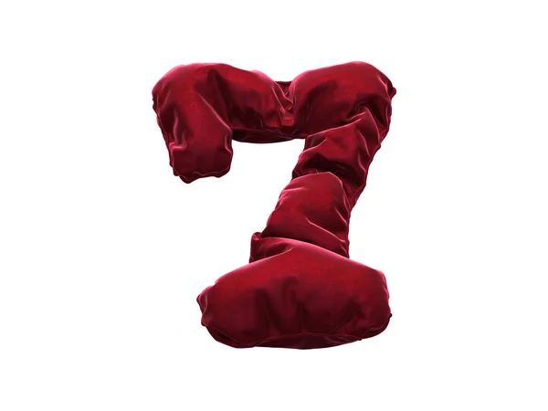 Red Fabric Velvet Lettertype — Stockfoto