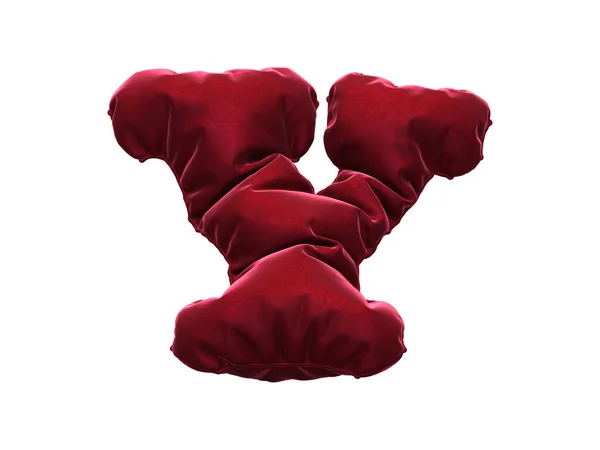 Red Fabric Velvet Lettertype — Stockfoto