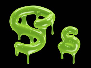 Zehirli yazı tipi. 3d oluşturma.