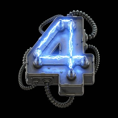 Yüksek voltajlı yıldırım yazı tipi. 