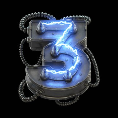 Yüksek voltajlı yıldırım yazı tipi. 