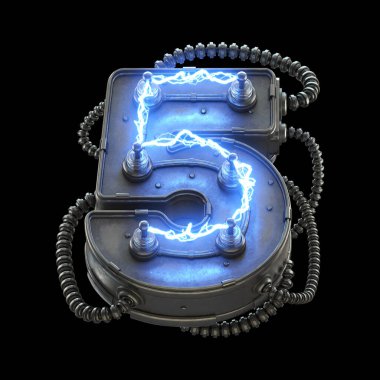 Yüksek voltajlı yıldırım yazı tipi. 