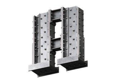 Çelik inşaat yazı tipi. 3d oluşturma