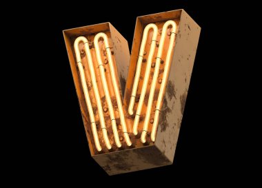 Pasla kaplı metalik turuncu neon yazı tipi.