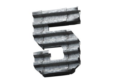 Metal levhalar kıvrımlı yazı tipi.