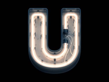 Neon ışığı yazı tipi.