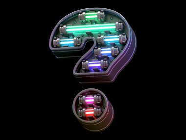 Çoklu renkli hafif neon yazı tipi.